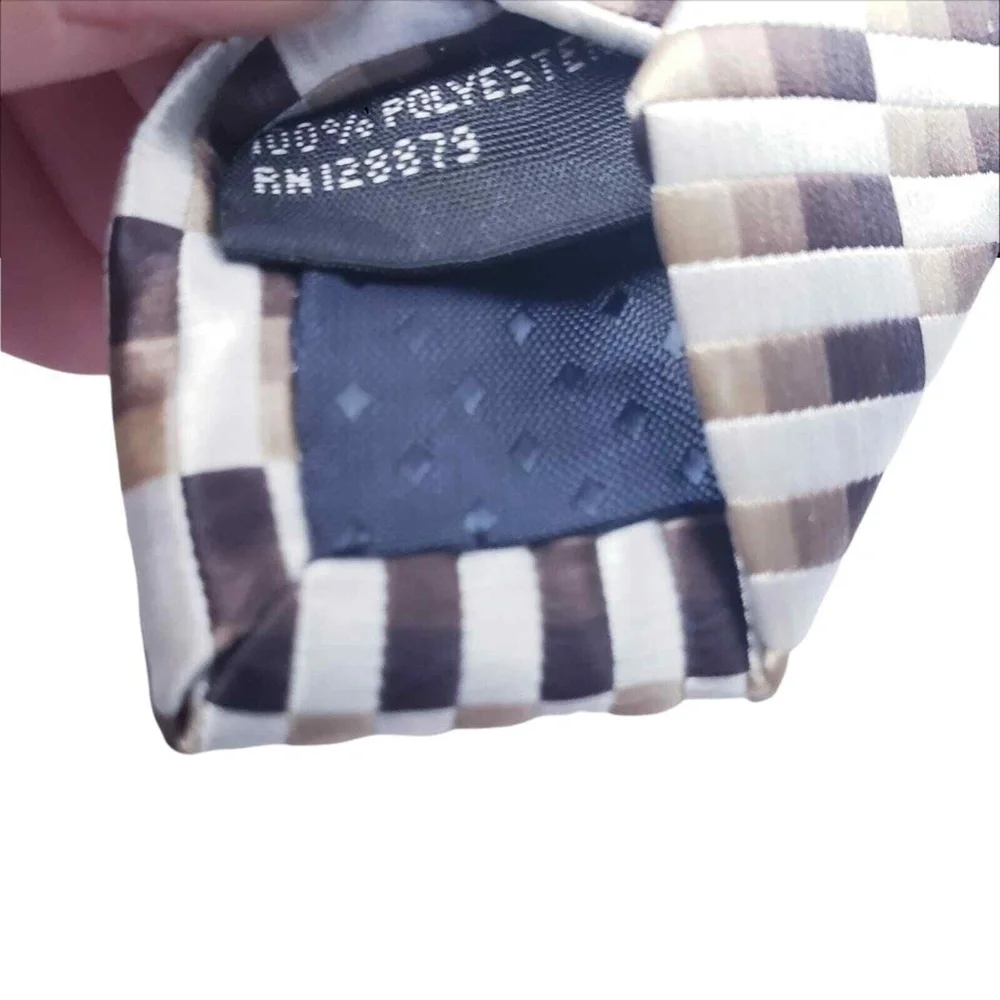 RENZO‎  Geometric Pattern Pure Silk Hand Made Tie